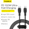 Кабель BASEUS Pudding Series Fast Charging Cable Type-C to Type-C 100W 1.2м Black (P10355702111-00)