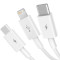 Кабель BASEUS Superior Series Fast Charging Data Cable USB to M+L+C 3.5A 1м White (P10320105221-00)