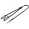 Кабель VENTION mini-jack 3.5 мм - 2RCA 1м Gray (BCNBF)