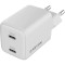 Зарядний пристрій CANYON CU35CC GaN 2xUSB-C, 35W White (CNS-CUW35CC)