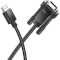 Кабель HOCO US12 HDTV Male to VGA Male HD Data Cable HDMI - VGA 1м Black (6942007628228)