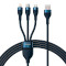 Кабель BASEUS Flash Series II 3-in-1 Fast Charging Data Cable USB to M+L+C 66W 1.2м Blue (CASS040003)