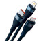 Кабель BASEUS Flash Series II 3-in-1 Fast Charging Data Cable USB to M+L+C 66W 1.2м Blue (CASS040003)