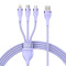 Кабель BASEUS Flash Series II 3-in-1 Fast Charging Data Cable USB to M+L+C 66W 1.2м Purple (CASS040005)