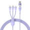 Кабель BASEUS Flash Series II 3-in-2 Fast Charging Data Cable U+C to M+L+C 100W 1.2м Purple (CASS030105)