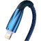 Кабель BASEUS Glimmer Series Fast Charging Data Cable USB to iP 2.4A 2м Blue (CADH000303)