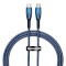 Кабель BASEUS Glimmer Series Fast Charging Data Cable Type-C to Type-C 100W 1м Blue (CADH000703)