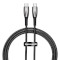 Кабель BASEUS Glimmer Series Fast Charging Data Cable Type-C to Type-C 100W 1м Black (CADH000701)