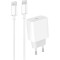 Зарядное устройство DENMEN DC06 1xUSB-C 20W 3.6A White w/Type-C to Type-C cable