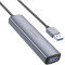 USB-хаб BOROFONE DH12 Smart 4-in-1 USB-A to 4xUSB3.0 Metal Gray