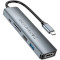 Порт-реплікатор BOROFONE DH15 Buddy 6-in-1 USB-C to 1xHDMI, 1xUSB-C, 1xUSB3.0, 1xUSB2.0, TF, SD, PD Metal Gray