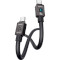 Кабель USAMS US-SJ684 Mecha Type-C to Type-C 100W Zine Alloy Fast Charging & Data Cable with Light 1.2м Black (SJ684USB01)