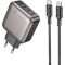 Зарядний пристрій BOROFONE BAS57A Absolute 1xUSB-A, 3xUSB-C, PD67W, QC3.0 Black w/Type-C to Type-C cable