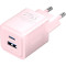 Зарядний пристрій VENTION Two-Port USB-A, USB-C, PD3.0, QC3.0, 30W GaN Charger Pink (FEQP0-EU)