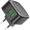 Зарядний пристрій BOROFONE BAS23A Lucky 1xUSB-C, 2xUSB-A, PD30W, QC3.0 Black