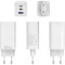 Зарядний пристрій VENTION Three-Port 2xUSB-C, 1xUSB-A PD3.0, QC4.0 65W GaN Charger White (FEDW0-EU)