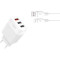 Зарядний пристрій XO L72 3xUSB-A, QC3.0, 18W White w/Type-C cable (L72-TC-WH)