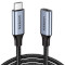 Кабель-подовжувач UGREEN US372 USB-C Male to USB-C Female Gen2 Extension Cable 1м Gray (30205)