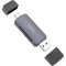 Кардрідер HOCO HB45 Spirit 2-in-1 USB 3.0 Metal Gray