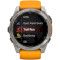 Смарт-годинник GARMIN Fenix 8 Sapphire 51mm Titanium with Spark Orange/Graphite Silicone Band (010-02905-11)