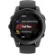 Смарт-годинник GARMIN Fenix E 47mm Slate Gray Steel with Black Silicone Band (010-03025-01)