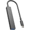 USB-хаб XO HUB014B 4-in-1 USB-C to 3xUSB3.0, TF