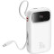 Повербанк BASEUS QPow2 Digital Display Fast Charge Power Bank with Built-in Dual Type-C Cable 30W 20000mAh White (P10055009213-00)