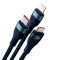 Кабель BASEUS Flash Series II 3-in-1 Fast Charging Data Cable USB to M+L+C 100W 1.5м Blue (CASS030203)