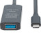 Кабель DIGITUS Active USB 3.2 Gen1 5G USB-C Male to USB-A Female Extension Cable 10м Black (DA-73111)