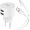 Зарядний пристрій XO L62 2xUSB-A, 2.4A White w/Micro-USB cable (L62-M-WH)