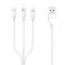 Кабель XO NB103 3-in-1 USB-A to Micro-USB/Type-C/Lightning 1м White