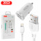 Автомобильное зарядное устройство XO TZ08 2xUSB-A, 2.1A Car Charger White w/Lightning cable (TZ08-L-WH)