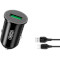 Автомобильное зарядное устройство XO TZ12 1xUSB-A, QC3.0, 18W Car Charger Black w/Micro-USB cable (TZ12-M-BK)