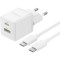 Зарядний пристрій BASEUS Palm Fast Charger C+U 30W EU Moon White w/Type-C to Type-C cable (P1011160A213-01)