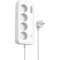 Сетевой фильтр HOCO AC22 Sunlight White, 4 розетки, 1xUSB-C, 3xUSB, 1.5м