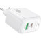 Зарядное устройство BOROFONE BAS44A Potential 1xUSB-A, 1xUSB-C, PD20W, QC3.0 White