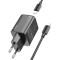 Зарядное устройство HOCO N42 Elogiado 2xUSB-C, PD45W Black w/Type-C to Lightning cable (6942007617109)