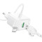 Зарядное устройство BOROFONE BAS42A Potential 1xUSB-A, QC3.0, 18W White w/Micro-USB cable