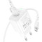 Зарядное устройство BOROFONE BAS42A Potential 1xUSB-A, QC3.0, 18W White w/Micro-USB cable