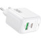 Зарядное устройство BOROFONE BAS45A Potential 1xUSB-A, 1xUSB-C, PD30W, QC3.0 White