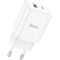 Зарядний пристрій HOCO N28 Founder 1xUSB-A, 1xUSB-C, PD20W, QC3.0 White w/Type-C to Lightning cable (6931474783530)