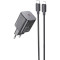 Зарядний пристрій HOCO N40 Mighty 1xUSB-C, PD20W Black w/Type-C to Lightning cable (6942007616980)