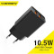 Зарядное устройство DENMEN DC02 2xUSB-A, 2.4A Black