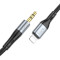 Кабель HOCO UPA22 Silicone Digital Audio Conversion Cable Lightning - AUX 1м Black (6931474769473)