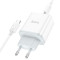 Зарядний пристрій HOCO C105A Stage 1xUSB-A, 1xUSB-C, PD20W, QC3.0 White w/Type-C to Type-C cable (6931474782922)