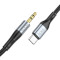 Кабель HOCO UPA22 Silicone Digital Audio Conversion Cable Type-C to 3.5mm 1м Black (6931474769497)