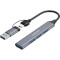 USB-хаб CANYON DS-02 USB-A/C 4-in-1 Hub Gray (CNS-TDS02G)