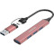 USB-хаб CANYON DS-02 USB-A/C 4-in-1 Hub Pink (CNS-TDS02P)