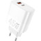 Зарядний пристрій WUW C209 1xUSB-A, 1xUSB-C, PD45W White