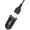 Автомобильное зарядное устройство XO TZ12 1xUSB-A, QC3.0, 18W Car Charger Black w/Type-C cable (XO-TZ12-BK)